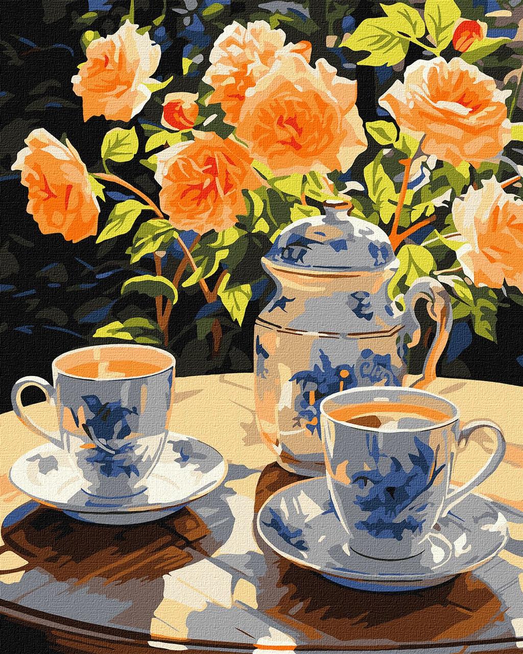 Картина за номерами 40×50 см. Чаювання в саду ©art_selena_ua Ідейка КНО5683