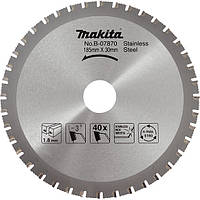 Пильный диск Makita Specialized по нержавеющей стали 185х30мм 40Т (B-07870)(7602692541754)