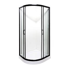 Душова кабіна INSANA MIRA black 90x90x205 низький піддон, фото 3