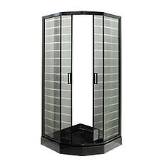 Душова кабіна INSANA Ida Black P 92/5 B LN 90х90х205 низький піддон, фото 4