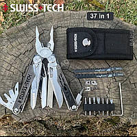 Мультитул Swiss Tech 37 в 1 складной многофункциональный инструмент + чехол + пила + набор бит