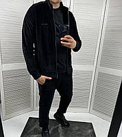 Мужской велюровый спортивный костюм Zegna CK7131 черный XXL, XXXL