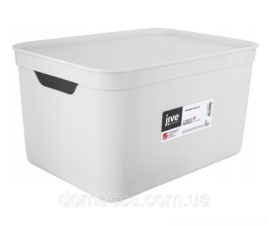 Контейнер для зберігання з кришкою Rotho Jive 16л білий (10523)