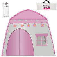 Палатка детская игровая Kruzzel с гирляндой розовая Yard-Shop