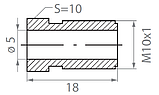 Болт штуцер гальмівний М10х1 мм (зовнішн.); D - 5,00 мм; L - 18,0 мм, фото 2