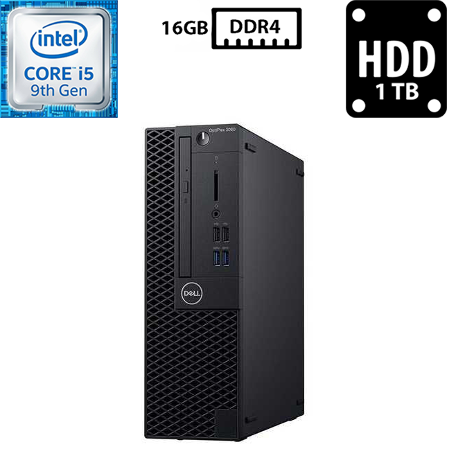 Комп'ютер Dell Optiplex 3070 TWR/Core i5-9500 3.00GHz/16GB DDR4/HDD 1TB/Intel UHD Graphics 630/DP, HDMI, DVD RW Б/В