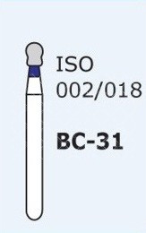 Стоматологічний бор BC-31, сферична форма. , Sharp