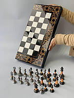 Розкішні шахи, шашки, нарди - набір 3 в 1 із акрилового каменю 58*28*5 см, арт.190610