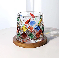 Склянка для віскі що обертається 250 мл Склянки для рому Склянки для віскі Незвичайна склянка з підставкою