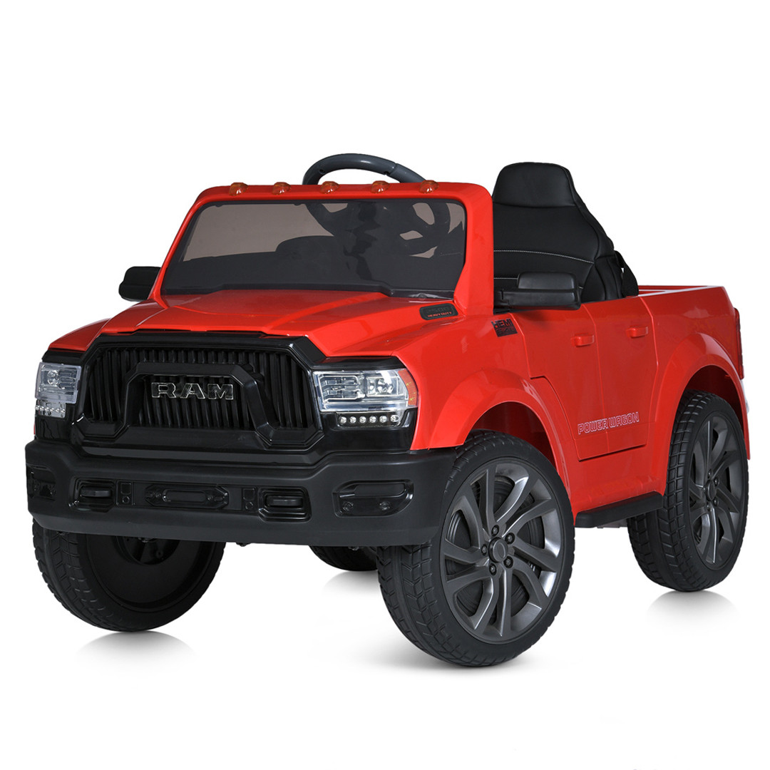 Дитячий електромобіль Dodge RAM для однієї дитини з сигналом на кермі Bambi M 5766EBLR-3 Червоний