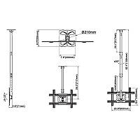 Потолочный кронштейн для ЖК LED телевизора 32"-75" T560-15B Yard-Shop