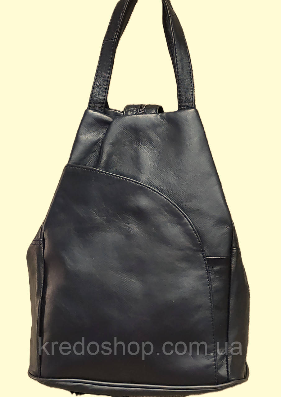 Сумка рюкзак шкіряний жіночий чорний стильний (Туреччина)
