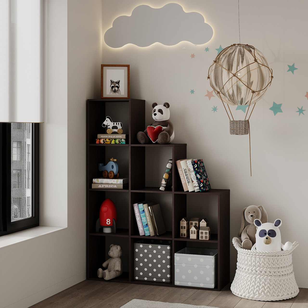 Стелаж з полицями на 9 секцій Венге Магія 1600х1206х352 мм, фото 1