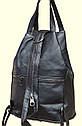 Сумка рюкзак шкіряний жіночий чорний стильний (Туреччина), фото 2