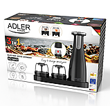 Подрібнювач спецій 3в1 Adler AD 4449b Набір з 3 мельниць для спецій, солі та перцю - USB, фото 6