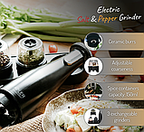 Подрібнювач спецій 3в1 Adler AD 4449b Набір з 3 мельниць для спецій, солі та перцю - USB, фото 9