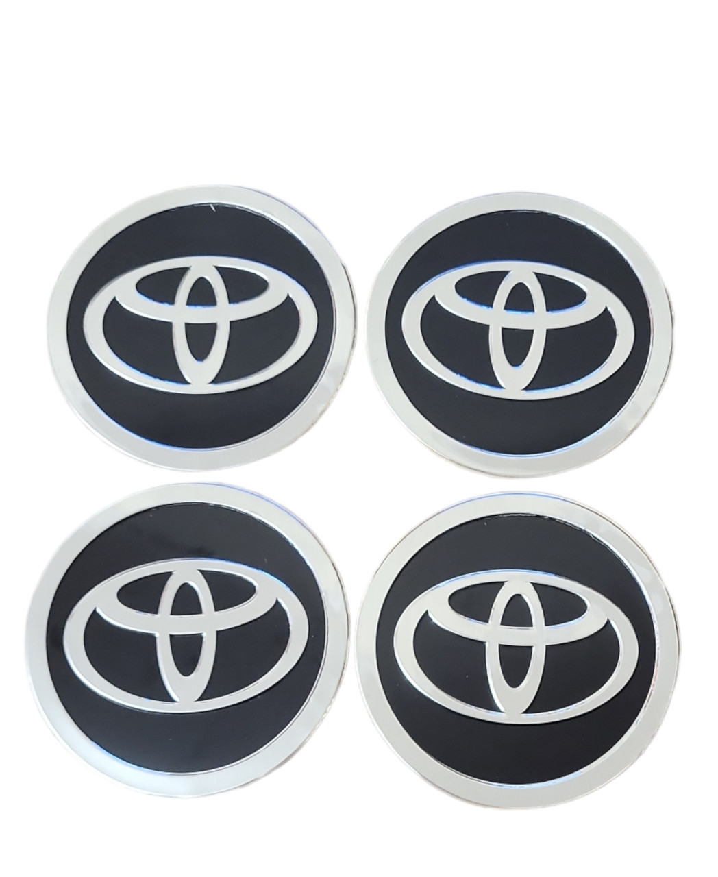 Наклейки на ковпачки, заглушки, наклейки на диски Toyota Тойота 90мм чорні 4 шт