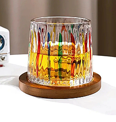 Склянка для віскі що обертається 275 мл Стакани для рому Незвичайна склянка з підставкою Оригінальна склянка модна