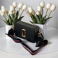 Элегантная классическая сумочка клатч девушке Mark Jacobs брендовая сумка марк джейкобc кожаная черная