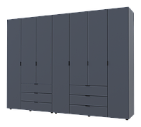 Шкаф для одежды в спальню Гелар графит 271,2х49,5х203,4 распашной гардероб для спальни шкафы комплект