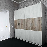 Шкаф для одежды в спальню Моника дуб крафт белый серый 200х56х205 распашной гардероб для спальни комплек