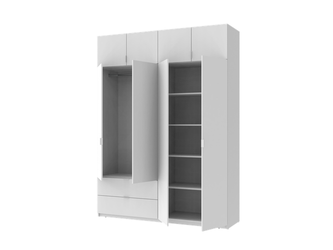 Шкаф для одежды в спальню Лукас Белый 180х50х240 распашной гардероб для ...