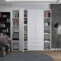 Шкаф для одежды с этажеркой Гелар дуб сонома 192.6х49.5х203.4 распашной гардероб для спальни шкафы комплект