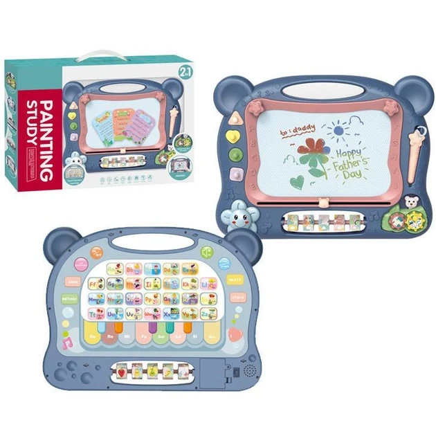 Дитяча двостороння магнітна дошка з сенсорною панеллю, піаніно, англійською мовою 648 A-65, фото 1