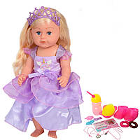 Интерактивная кукла-пупс с волосами 44 см для девочки на шарнирных коленях в платье Малятко BLS008G-S-UA