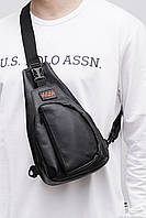 Нагрудная сумка-джокер через плечо еко-кожа сумка STR сумка черная слинг парню повседневная сумки городские