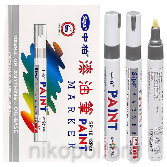 Маркер перманентний масляний PAINT SP-110 срібний, товстий