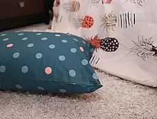 Двоспальний комплект постільної білизни компаньйони горох і ананаси 180*220 бавовняний 100% із сатину, Черешенька ТМ, фото 3