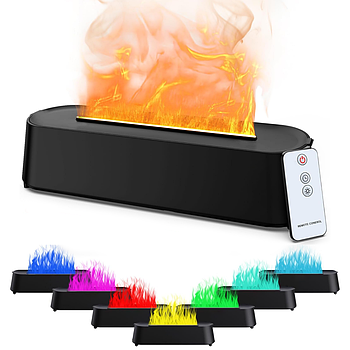 Ультразвуковий зволожувач повітря з ефектом полум'я на 200мл, від USB / Аромадіфузор-нічник з ефектом вогню