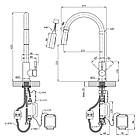 Мийка Kroner 7849RHM права та змішувач для кухні з висувним виливом Kroner — PVD03916 сенсорний, фото 8