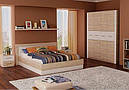 Ліжко двоспальне 160*200 у спальню ЛДСП дуб пісочний/білий Вірджинія Неман, фото 3
