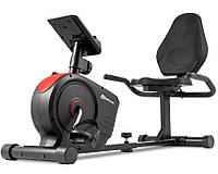 Велотренажер горизонтальный для дома до 120 кг Hop-Sport HS-2050L Beat магнитный черно-красный