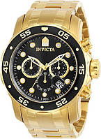 Классические часы Invicta 0072 Chronograph, часы золотистые, инвикта