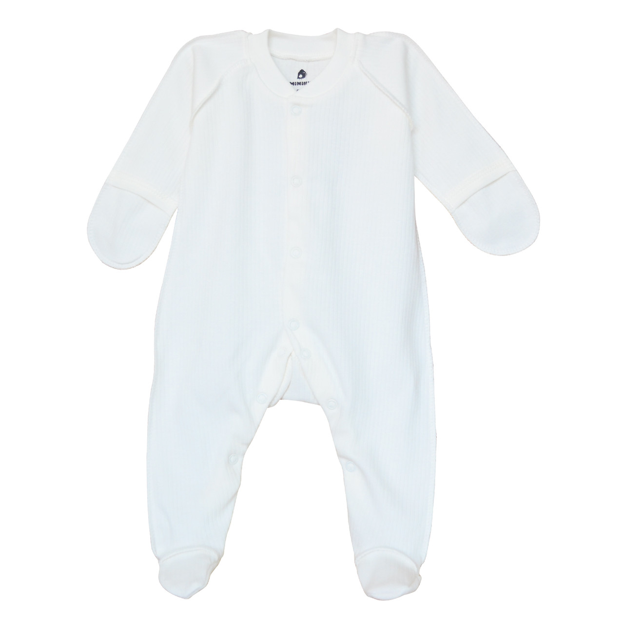 2112203м Комбінезон з антидряпками молочний для малюків Тм MiniKin розмір 56 см