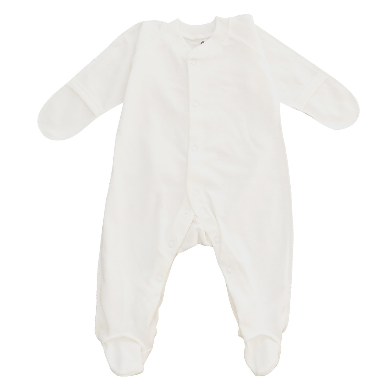 213503м Чоловічок комбінезон з антидряпками молочний для малюків Тм MiniKin розмір 56 см