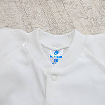 213503м Чоловічок комбінезон з антидряпками молочний для малюків Тм MiniKin розмір 56 см, фото 4