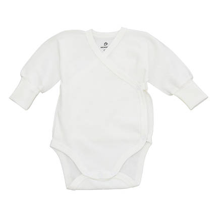 213703 м Боді з довгим рукавом молочний для малюків Тм MiniKin розмір 56 см, фото 1