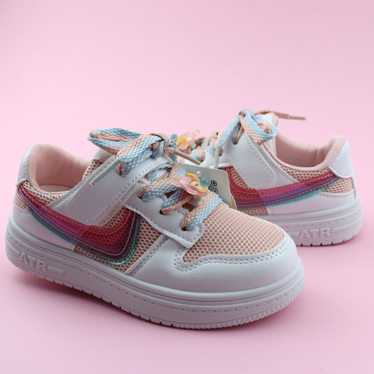 10992C Дитячі рожеві кросівки фігурка дівчинка на шнурках тм Том.м