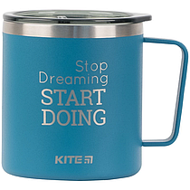 Термокружка Kite K22-379-02-2, 400 мл, синя Stop dreaming Start doing