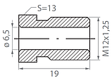 Болт штуцер гальмівний М12х1.25 мм (зовнішн.); D - 6,35 мм; L - 19,0 мм, фото 2
