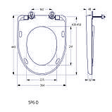 Сидіння для унітазу SoloPlast SP6-D з мікроліфтом, кріплення пластик, 365х445 мм, фото 5