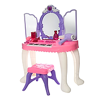 Детское игровое трюмо с пианино и стульчиком Best Toys YL80015 Игрушечный столик с техникой и украшениями