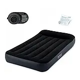 Матрац надувний одномісний Intex 99х191х25 см із підголівником 64146 ND, з вбудованим електронасосом, фото 8