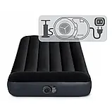 Матрац надувний одномісний Intex 99х191х25 см із підголівником 64146 ND, з вбудованим електронасосом, фото 6