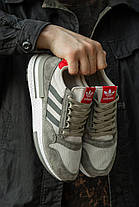 Чоловічі Кросівки Adidas ZX 500 RM Grey Four Scarlet / Адідас ЗХ 500 РМ Фор Сірі з Червоним, фото 5