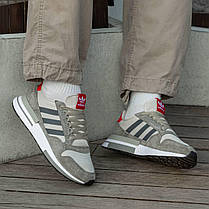 Чоловічі Кросівки Adidas ZX 500 RM Grey Four Scarlet / Адідас ЗХ 500 РМ Фор Сірі з Червоним, фото 6